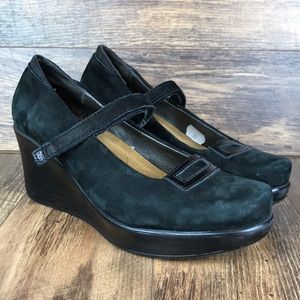 NAOT Suede Wedge Mary Jane Shoes